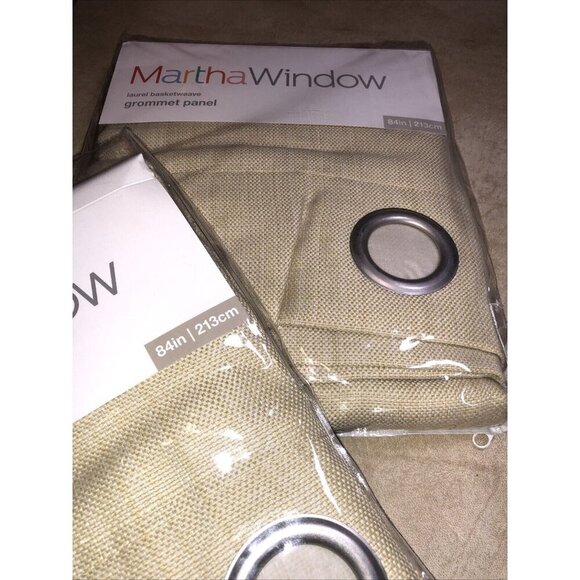 Pair MARTHA WINDOW  Grommet Panel 50” X 84"  Yellow Moss - Picture 3 of 5